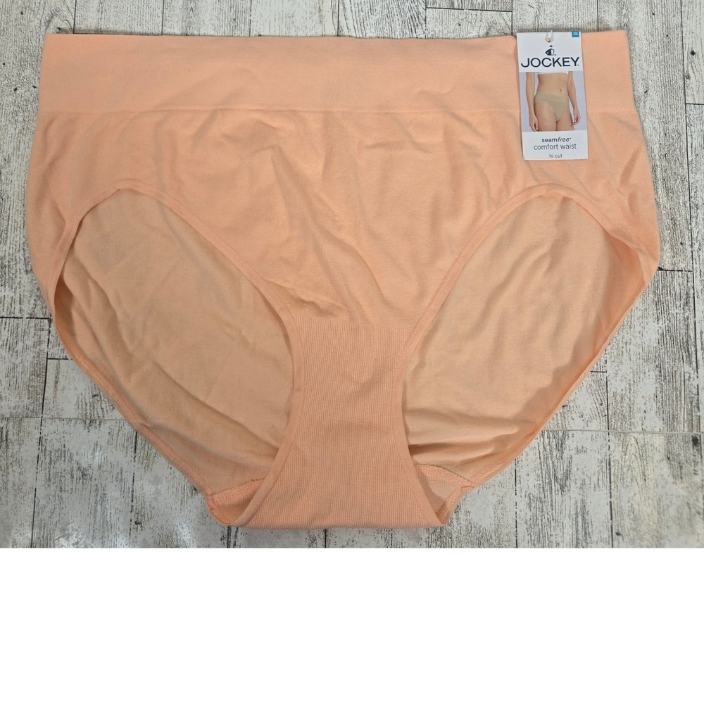 Jockey Seamfree Comfort Waist Hi Cut Brief Panty Peach XXL Microfiber 004612/812